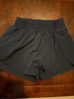 Women's Black Elastic-Waist Athletic Shorts